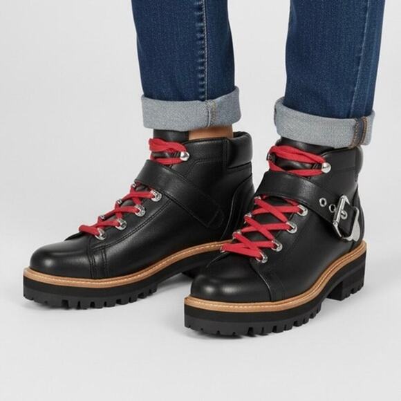 Marc Fisher Shoes - Marc Fisher Indre Hiker Boot with Red Laces Moto Lug Sole Winter Fit